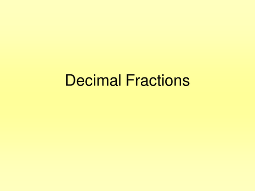 Decimal fractions