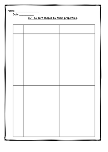 Carroll Diagrams for Sorting 2D Shapes | Teaching Resources