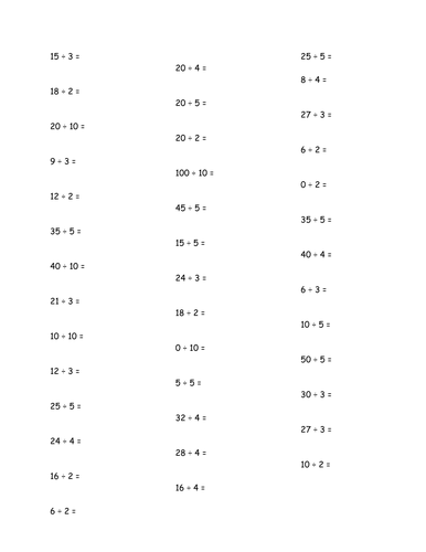 division practice worksheets teaching resources