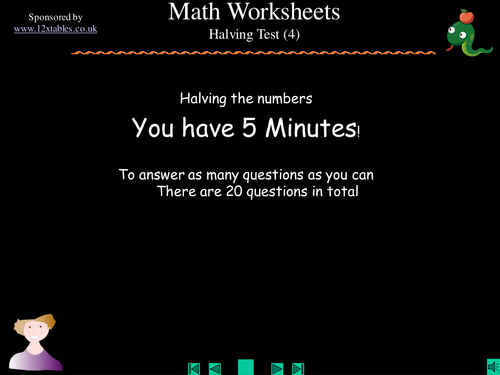 Halving whole numbers test (4)