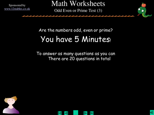 Odd; even or prime numbers test