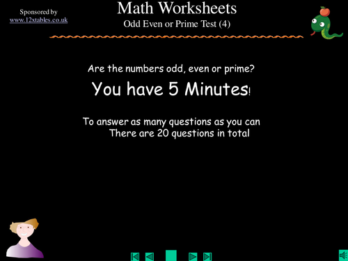 Odd; even or prime numbers test (4)