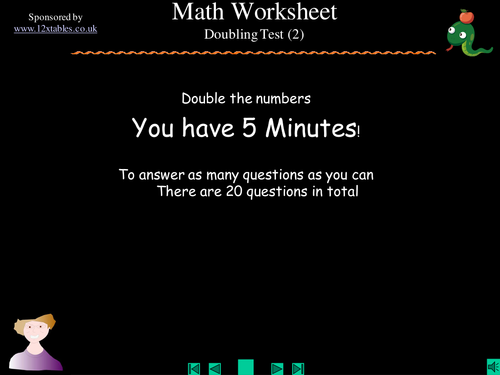 Doubling whole numbers test