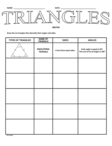 Draw the Types of Triangles