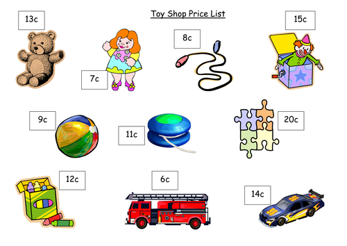 Toy shop price list by must be crazy!  Teaching Resources