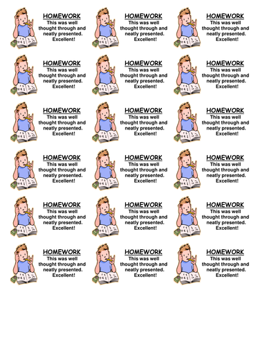 Stickers - Comments on Homework | Teaching Resources