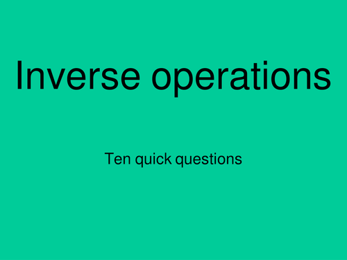 Starter  for inverse operations
