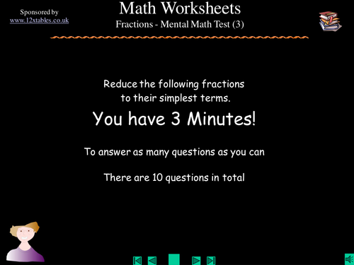 Cancelling fractions test (3)