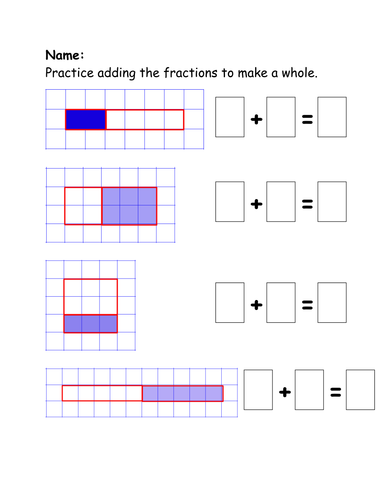 Fractions - Adding to a Whole