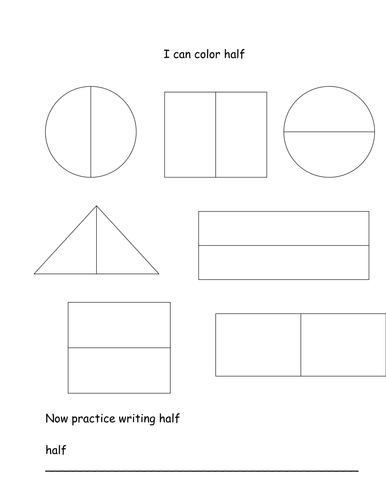 Color halves and quarters | Teaching Resources