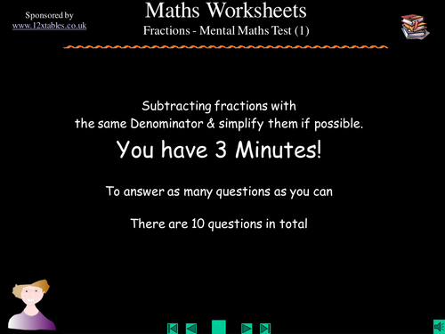 Subtracting Fractions with the Same Denominator