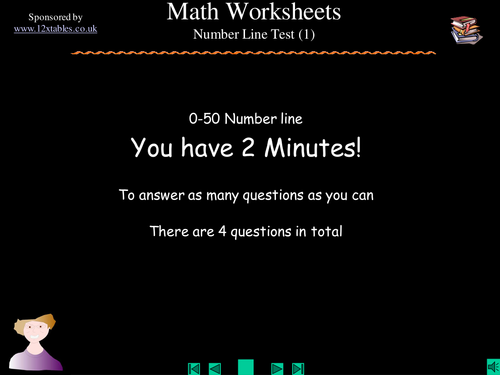 Number Line 0-50 test