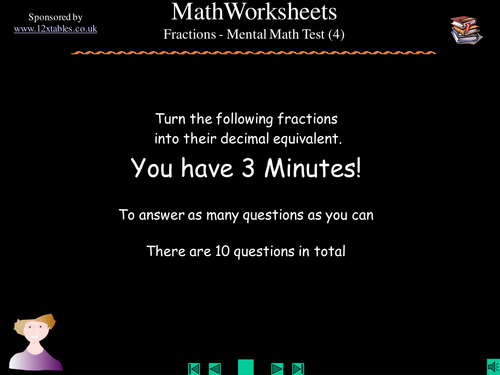 Converting common fractions to decimals test (4)