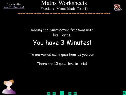 Adding subtracting fractions with  like terms