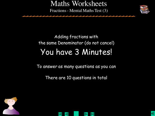 Adding Fractions Same Denominator test