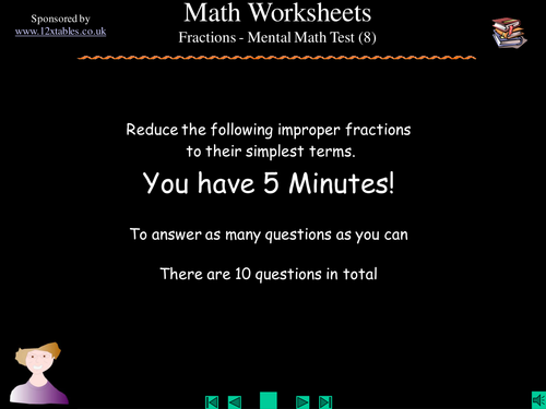 Cancelling improper fractions test (8) | Teaching Resources
