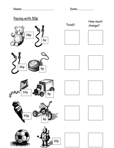 Money handouts - Change | Teaching Resources