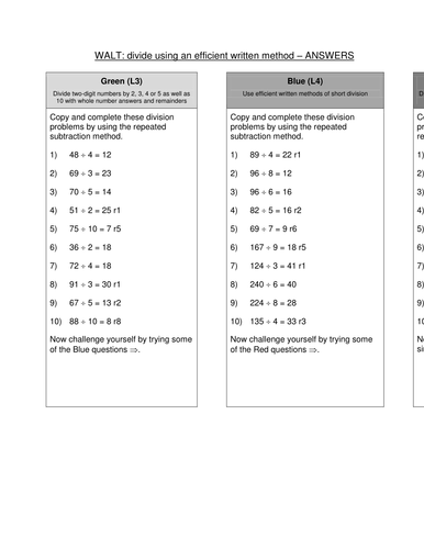 Division and multi-step word problems