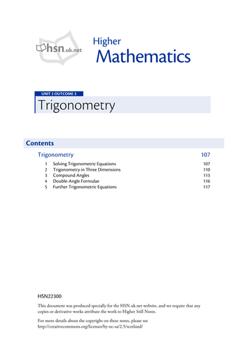 Notes on Trigonometry