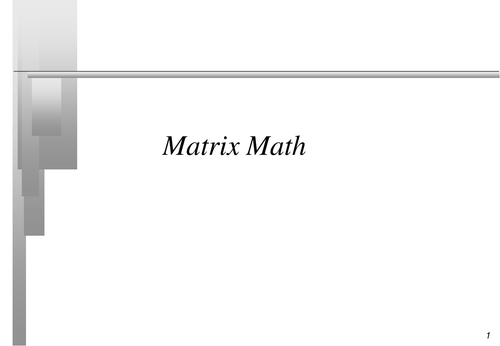 Matrix Math