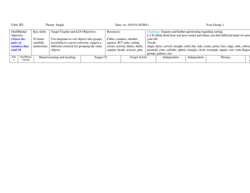 Lesson Plan for Sorting Sequins