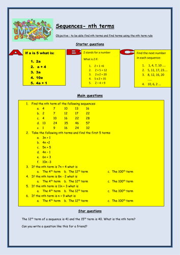 Nth term handout