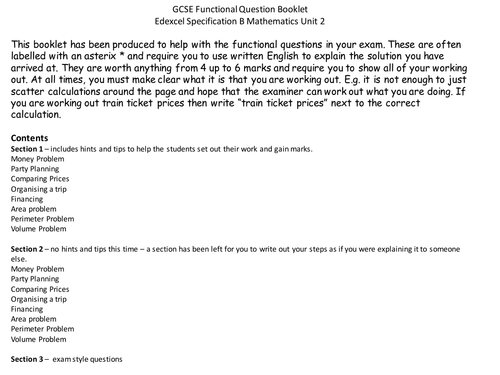 math question booklet 