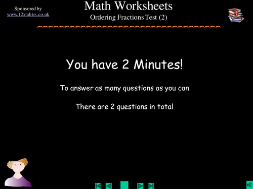 Ordering Fractions Test