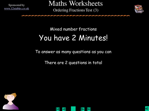 Ordering Fractions Test