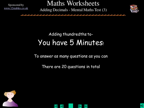 Adding decimals  test (3)