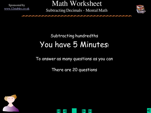 Subtracting decimals