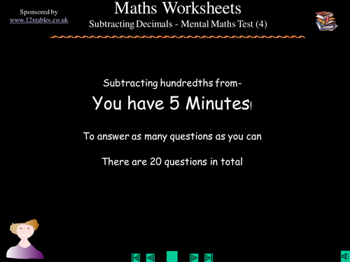 Subtracting decimals