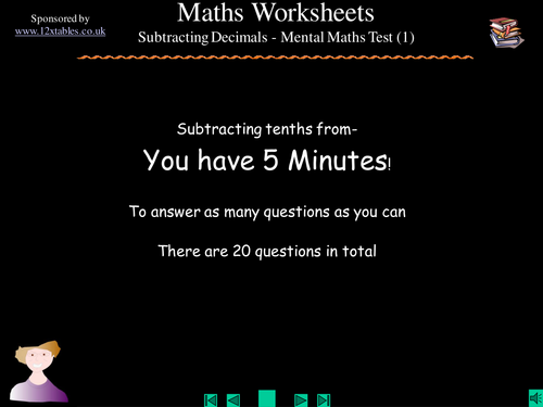 Subtracting decimals