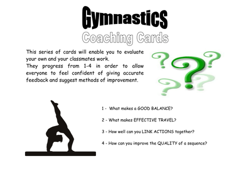 Gymnastics Sequence Task Cards