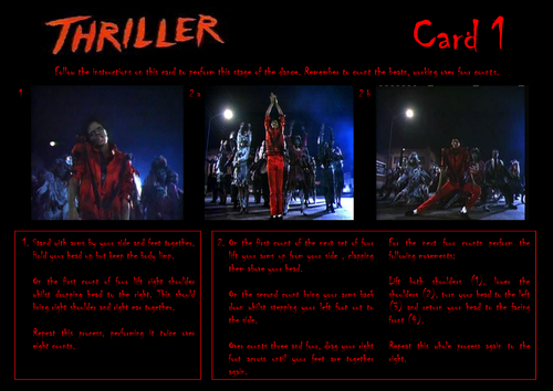 Thriller Jigsaw Learning Cards - Dance