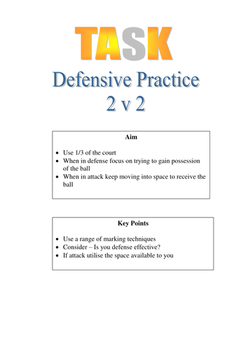 Netball - Strategy tasks