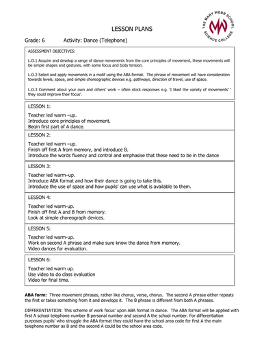 Dance Scheme of Work