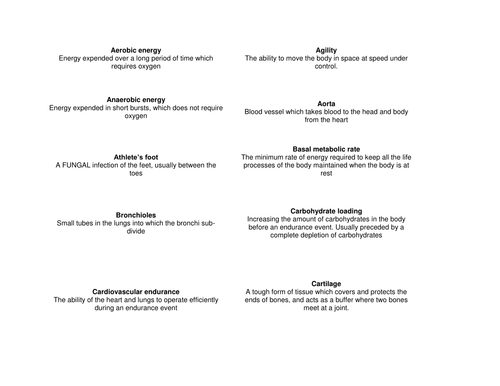 Vocabulary and concept review  Cards