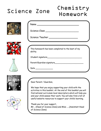 Chemistry HW and activities
