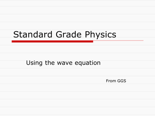 Wave Equation | Teaching Resources
