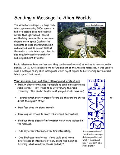 Sending a Message to Alien Worlds - Research Activity