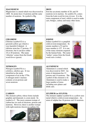 Elements cards for isotope symbol-writing practice