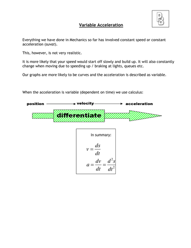 Variable Acceleration Introduction
