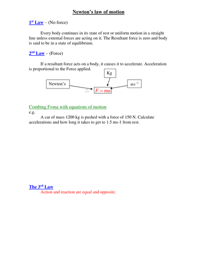 Newtons law of motion