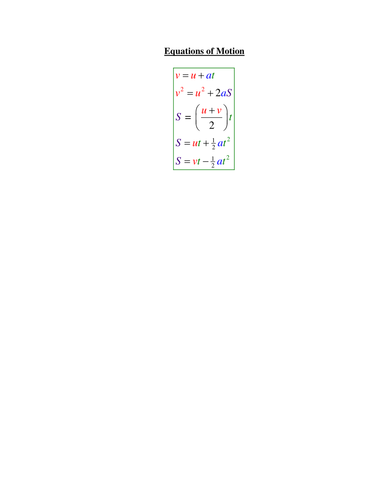 Equations of Motion