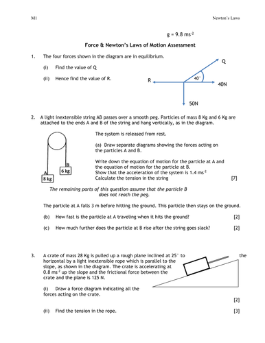 Test on Newtons Laws