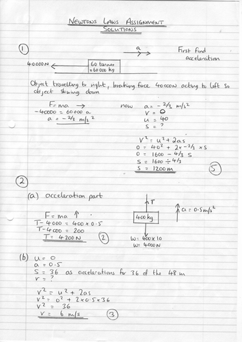 Newtons Laws Assignment