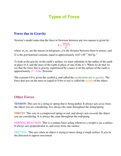 Types of force