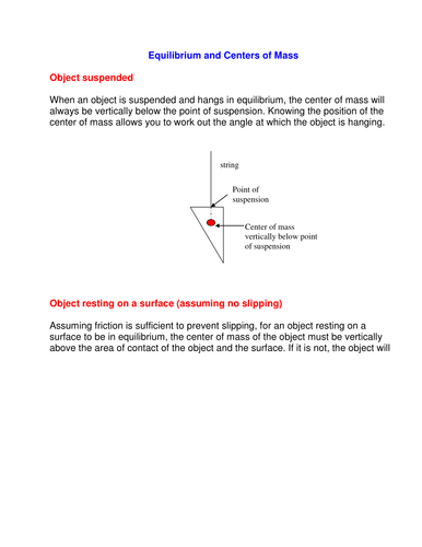 Centers of Mass