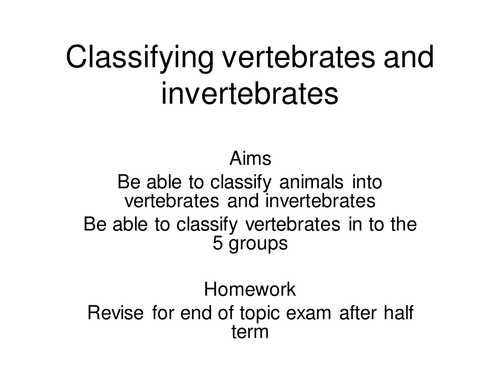 Classification of Vertebrates and Invertebrates by MarkLindenCole